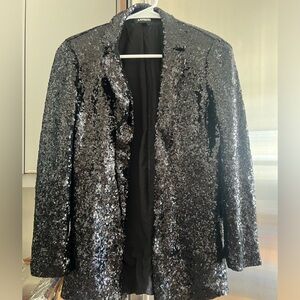 Express Black Sequin Blazer, size xs